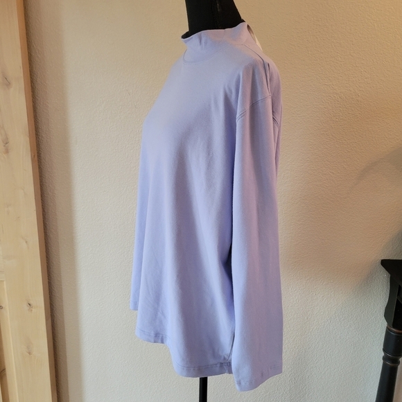NWT ELISABETH Lavender Mock Neck Longsleeve Cotton/Lycra - Picture 2 of 7